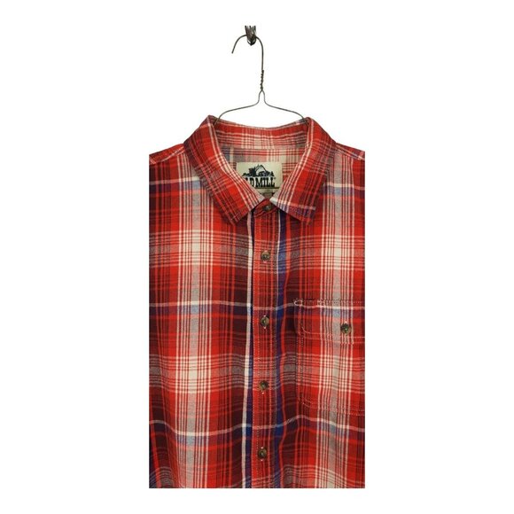 OLD MILL Flannel Shirt Long Sleeve Button Up  Size 2XL Red Plaid Quality Fabric - Picture 7 of 8